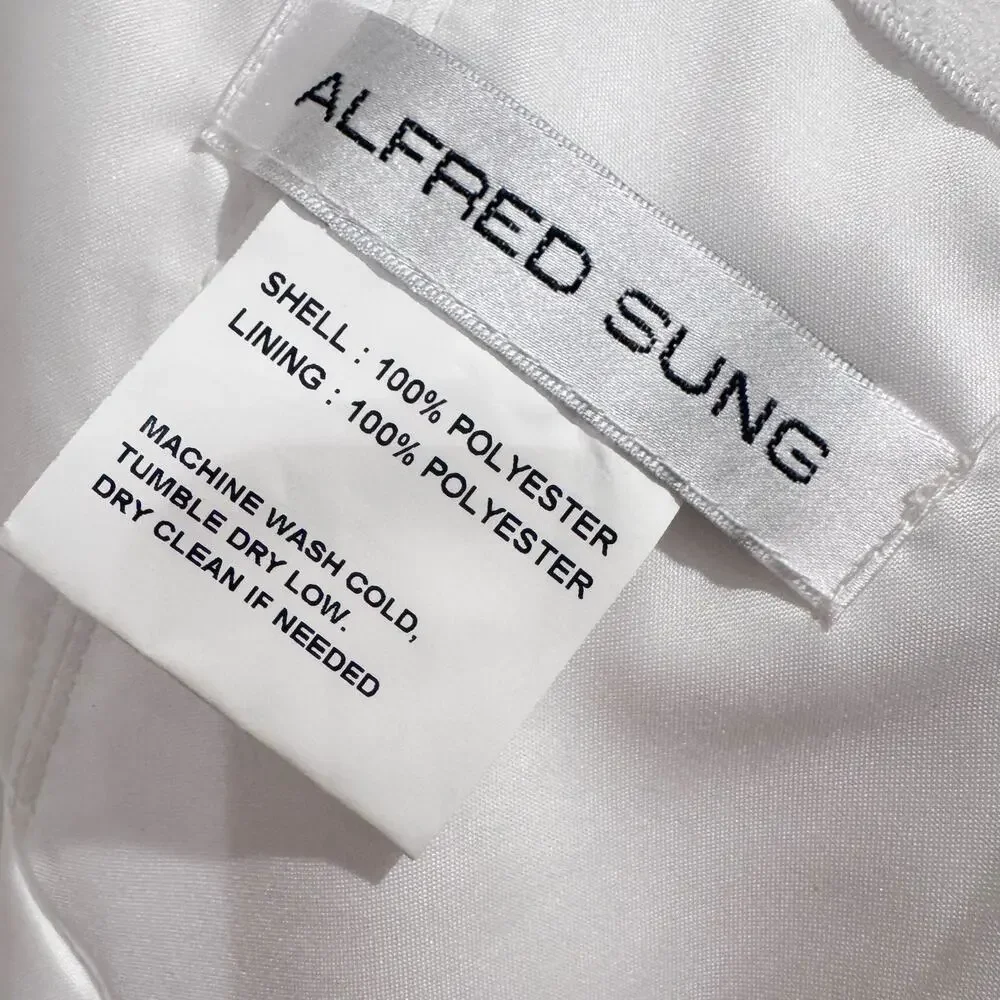 Alfred Sung Women's Strapless Satin Trumpet Gown Dress Lined Ivory Size 8 NWOT - Picture 8 of 12